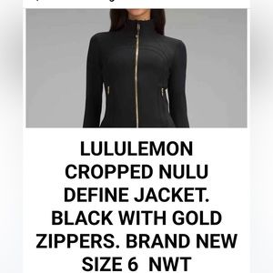 Lululemon cropped July define jacket